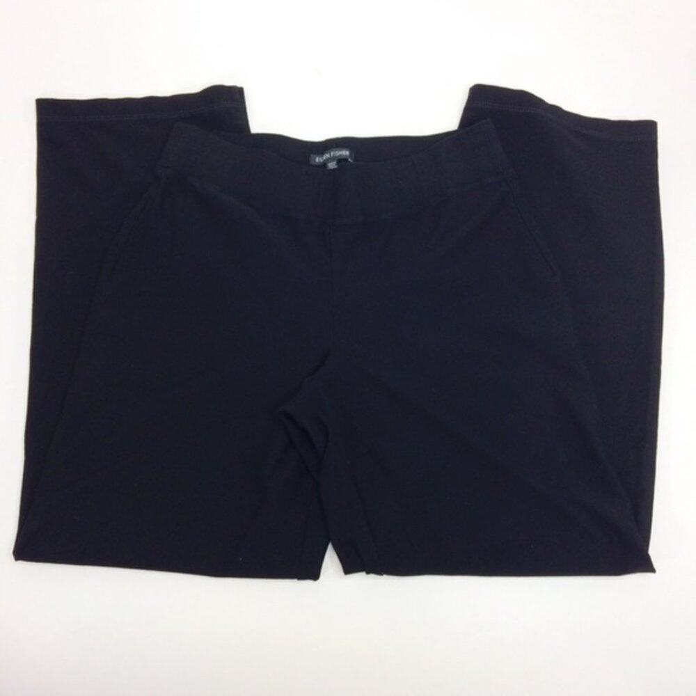 Eileen Fisher Womens Size XS Black Straight Crepe Pants Pull On Stretch Luxury - Picture 3 of 7